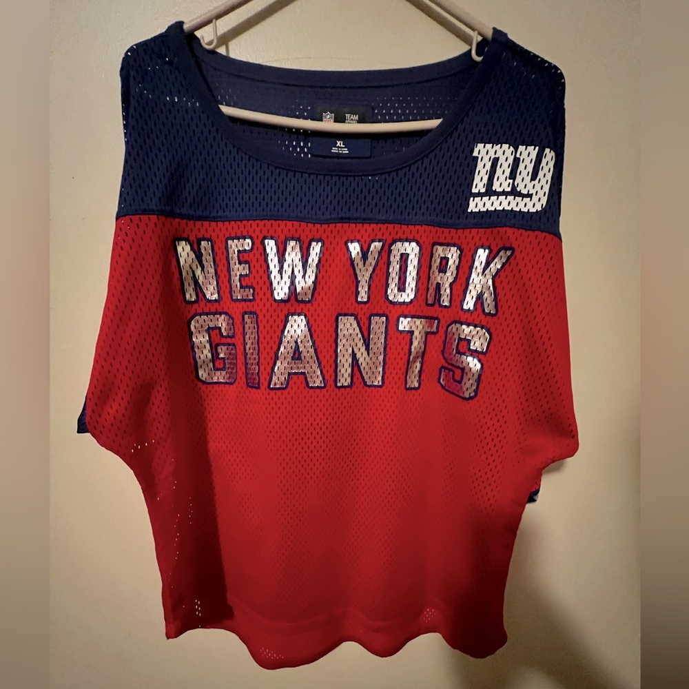 Women’s NY Giants XL fan jersey, Red and Blue